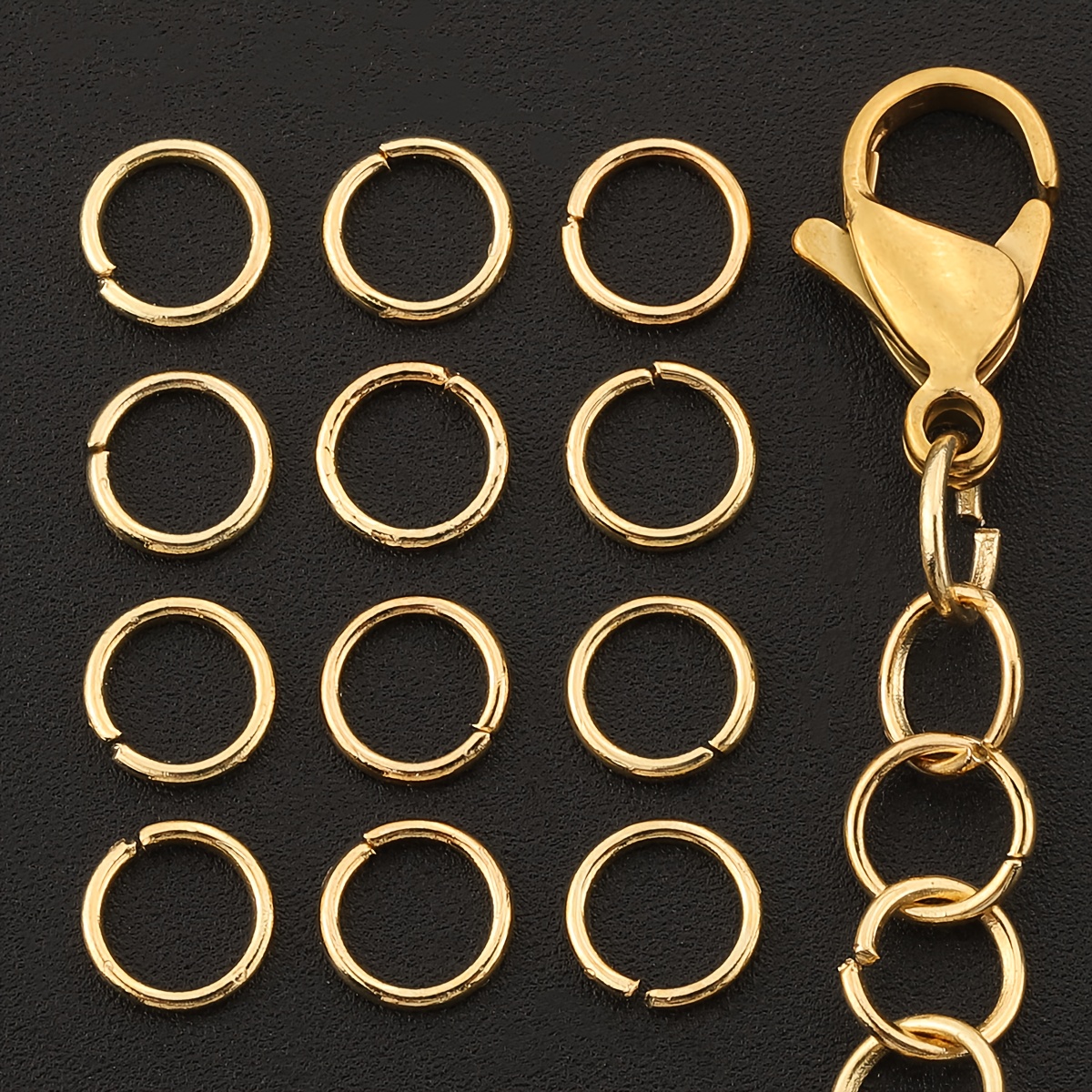 120pcs Golden Stainless Steel Jump Rings Set